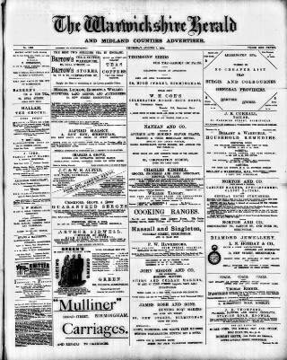 cover page of Warwickshire Herald published on August 2, 1894
