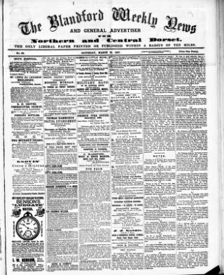 cover page of Blandford Weekly News published on March 19, 1887