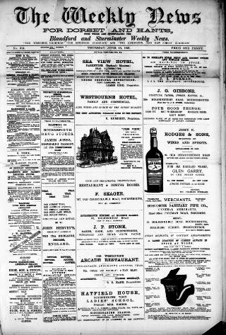 cover page of Blandford Weekly News published on June 18, 1891
