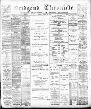 cover page of Bridgend Chronicle published on March 19, 1880