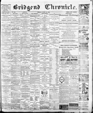 cover page of Bridgend Chronicle published on June 18, 1886