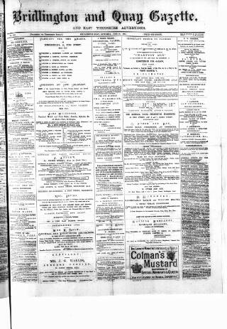 cover page of Bridlington and Quay Gazette published on June 18, 1881