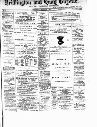 cover page of Bridlington and Quay Gazette published on May 2, 1885