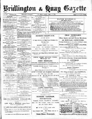 cover page of Bridlington and Quay Gazette published on June 18, 1897