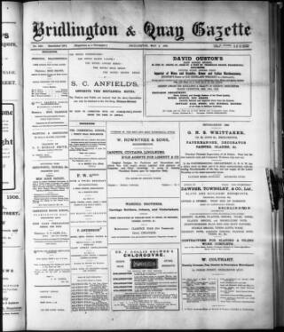 cover page of Bridlington and Quay Gazette published on May 4, 1906