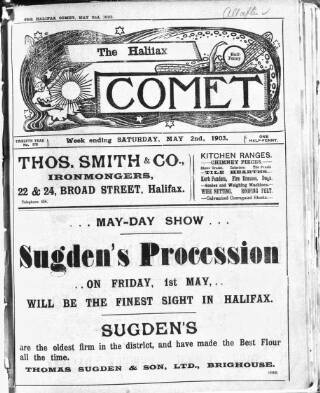 cover page of Halifax Comet published on May 2, 1903