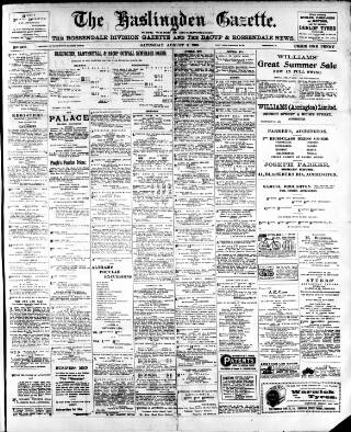 cover page of Haslingden Gazette published on August 2, 1902