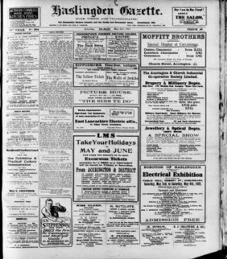 cover page of Haslingden Gazette published on May 2, 1925
