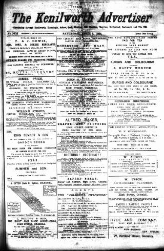 cover page of Kenilworth Advertiser published on April 4, 1891