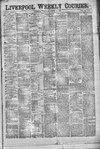 cover page of Liverpool Weekly Courier published on August 2, 1873