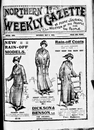 cover page of Northern Weekly Gazette published on May 4, 1912