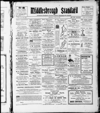 cover page of Middlesbrough Standard published on June 18, 1910
