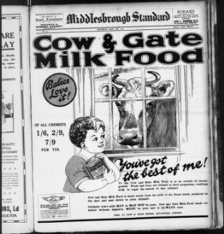 cover page of Middlesbrough Standard published on May 2, 1925