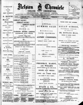 cover page of Nelson Chronicle, Colne Observer and Clitheroe Division News published on September 17, 1897