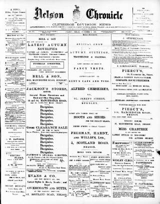 cover page of Nelson Chronicle, Colne Observer and Clitheroe Division News published on November 2, 1900