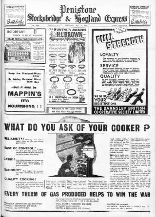 cover page of Penistone, Stocksbridge and Hoyland Express published on May 4, 1940
