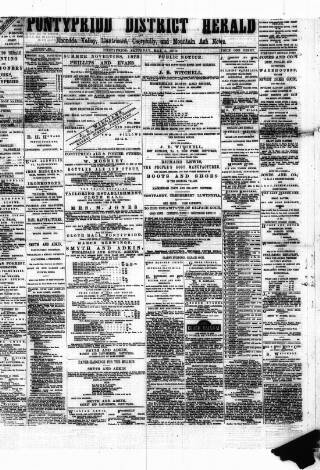 cover page of Pontypridd District Herald published on May 4, 1878