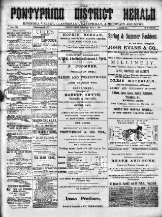 cover page of Pontypridd District Herald published on May 2, 1891