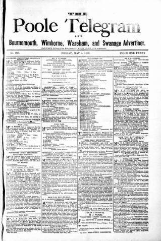 cover page of Poole Telegram published on May 4, 1883