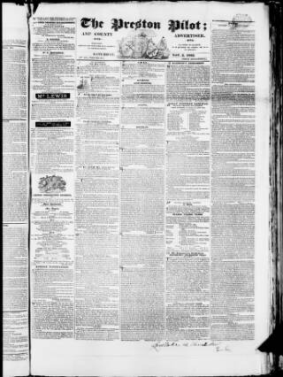 cover page of Preston Pilot published on November 2, 1833
