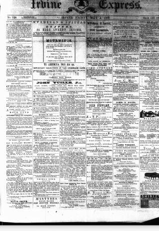 cover page of Irvine Express published on May 4, 1883