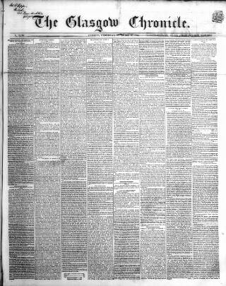 cover page of Glasgow Chronicle published on September 17, 1845