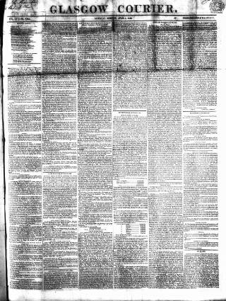 cover page of Glasgow Courier published on April 1, 1848