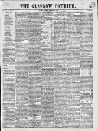 cover page of Glasgow Courier published on September 17, 1853