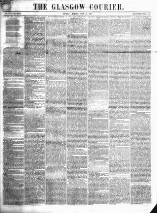 cover page of Glasgow Courier published on June 18, 1857