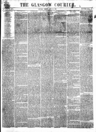 cover page of Glasgow Courier published on June 18, 1859