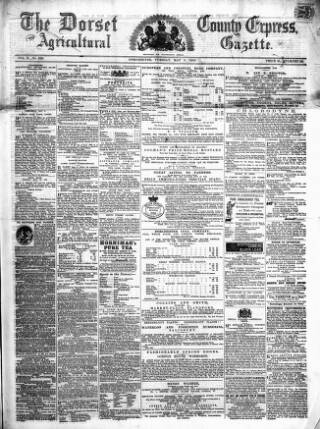cover page of Dorset County Express and Agricultural Gazette published on May 2, 1865