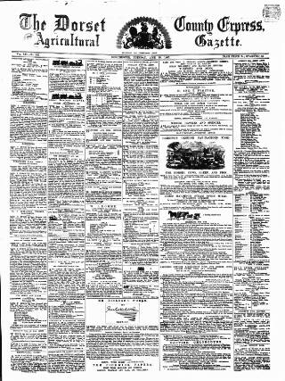 cover page of Dorset County Express and Agricultural Gazette published on June 18, 1867