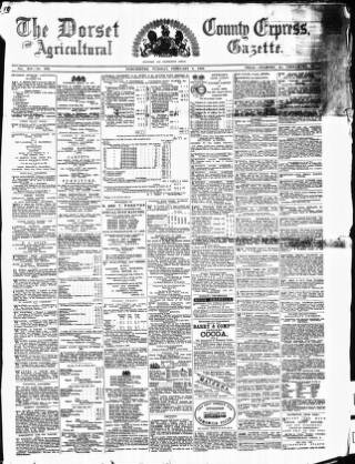 cover page of Dorset County Express and Agricultural Gazette published on February 2, 1869