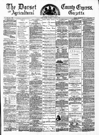 cover page of Dorset County Express and Agricultural Gazette published on June 18, 1878