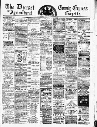cover page of Dorset County Express and Agricultural Gazette published on February 2, 1886