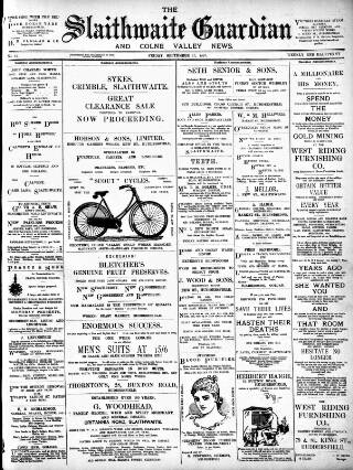 cover page of Colne Valley Guardian published on September 17, 1897