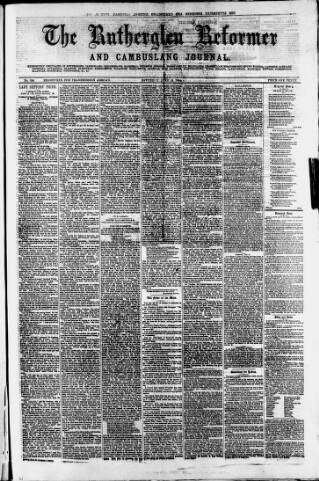 cover page of Rutherglen Reformer published on June 18, 1881