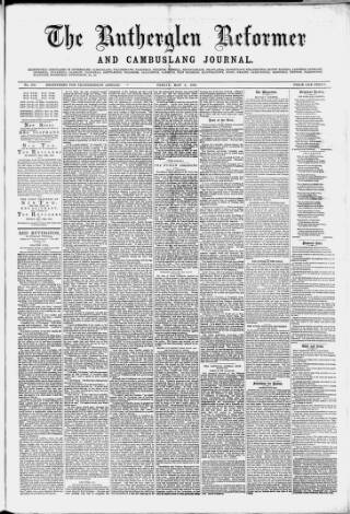 cover page of Rutherglen Reformer published on May 4, 1883