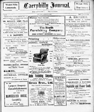 cover page of Bargoed Journal published on March 19, 1908