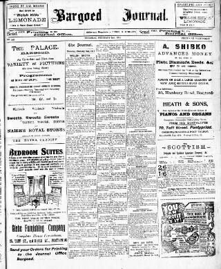 cover page of Bargoed Journal published on February 2, 1911