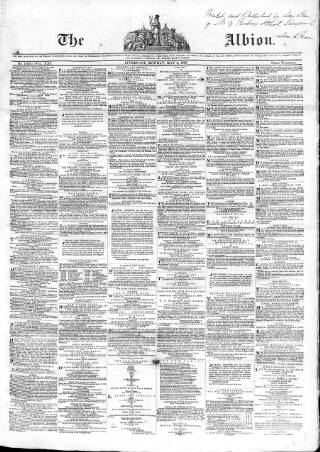 cover page of Liverpool Albion published on May 4, 1846