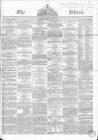 cover page of Liverpool Albion published on June 18, 1849