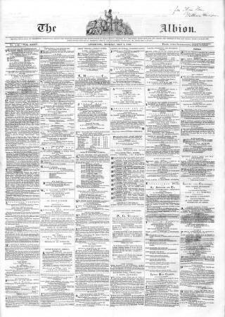 cover page of Liverpool Albion published on May 2, 1859