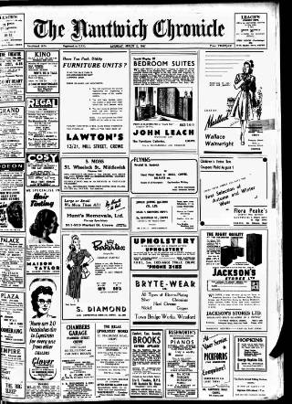 cover page of Nantwich Chronicle published on August 2, 1947