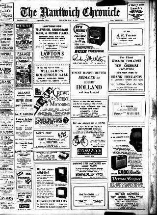 cover page of Nantwich Chronicle published on June 18, 1955