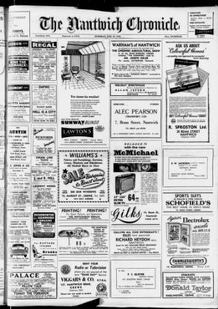 cover page of Nantwich Chronicle published on June 18, 1960