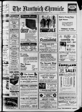 cover page of Nantwich Chronicle published on February 2, 1963
