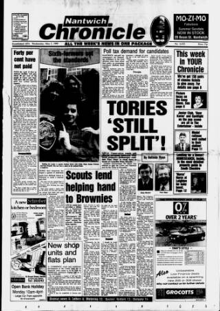 cover page of Nantwich Chronicle published on May 2, 1990