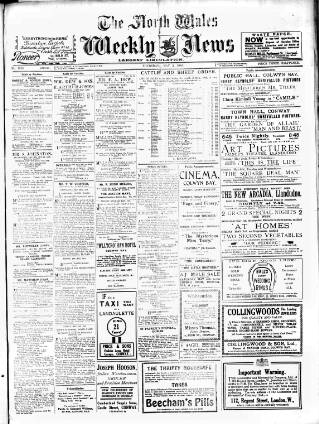 cover page of North Wales Weekly News published on May 2, 1918
