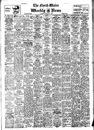 cover page of North Wales Weekly News published on February 2, 1950